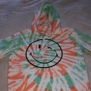 Tie-dye smiley face hoodie